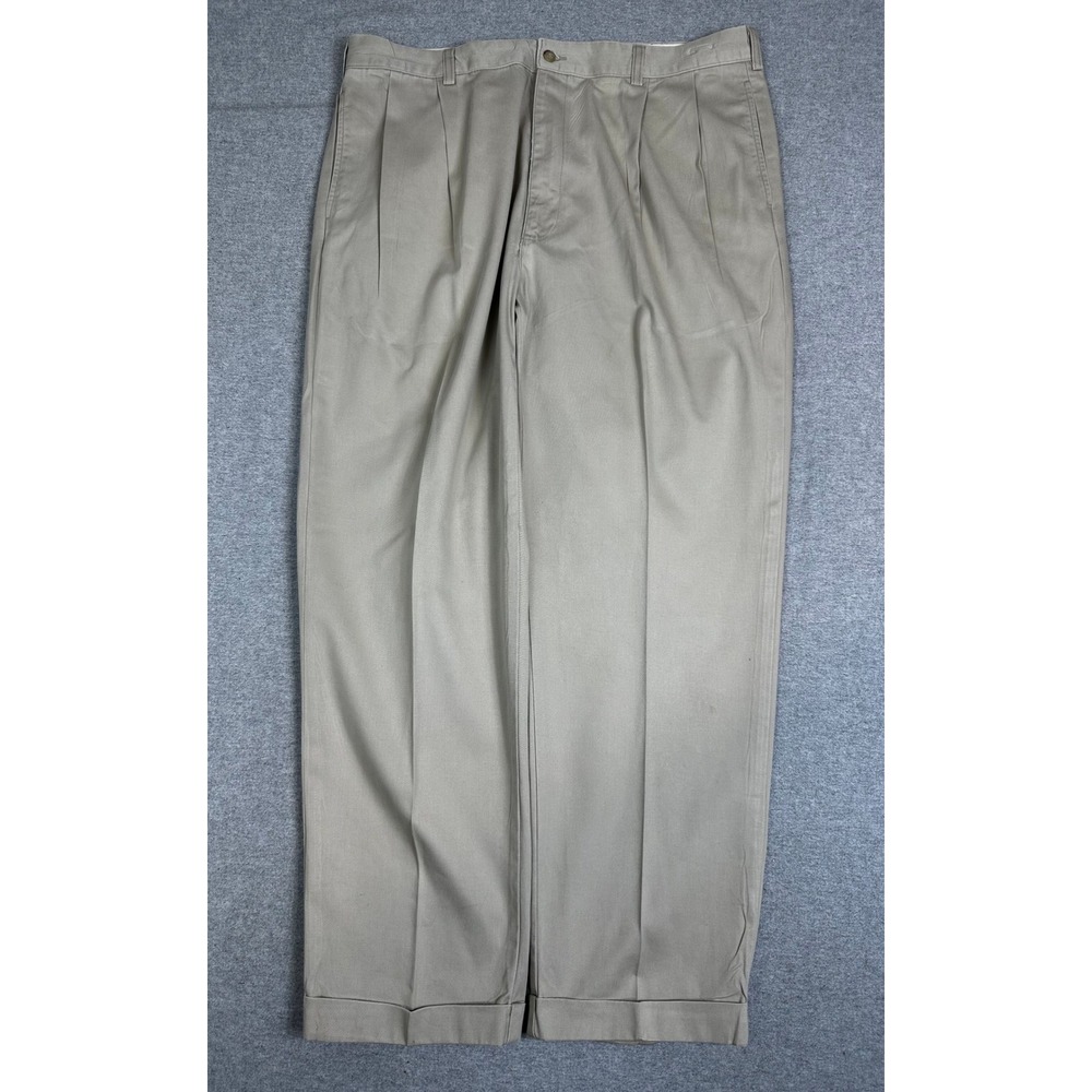 Vintage Polo Ralph Lauren Hammond Pant 40x30 Khaki Tan Double Pleated Cuffed